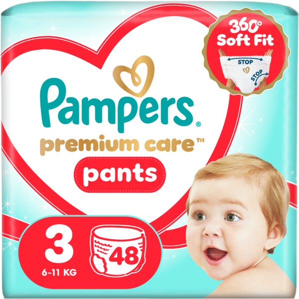 Фото - Одноразові підгузки-трусики Pampers Premium Care Pants Розмір 3 (6-11 кг) 48 шт. (80836076)